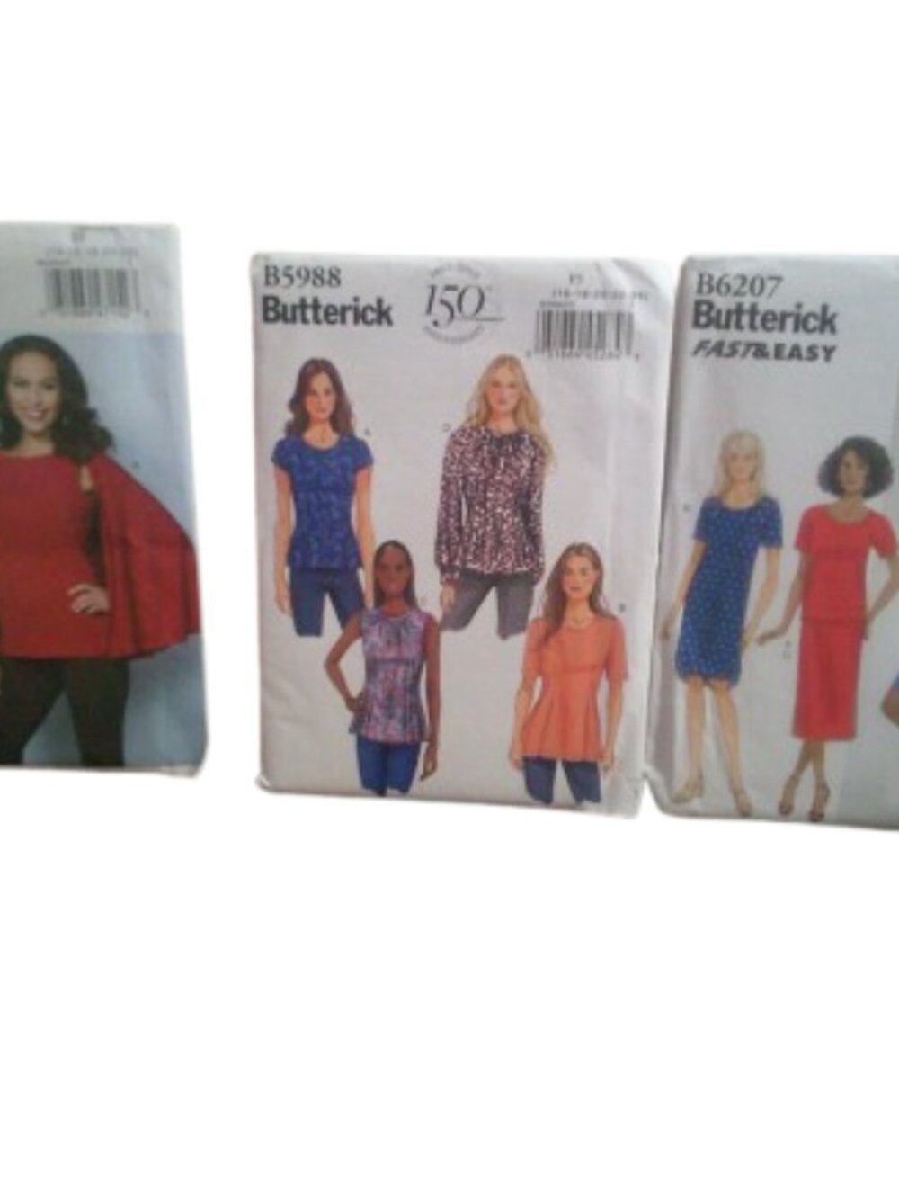 Butterick Lot of 3 Patterns Contemporary Style Plus Sizes #B6207, B5988, B6490